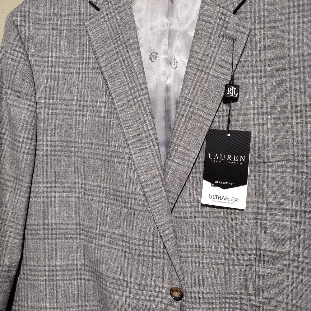 Lauren Ralph Lauren Gray Plaid Men's Blazer